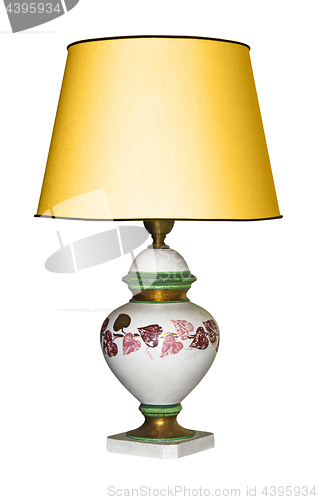 Image of Vintage table lamp isolated with clipping path on white backgrou