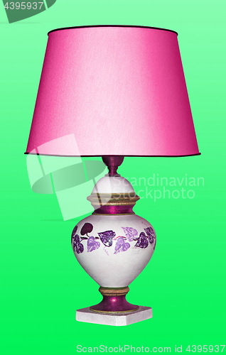 Image of Vintage table lamp on a green background