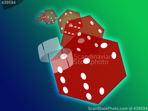 Image of Rolling red dice illustration