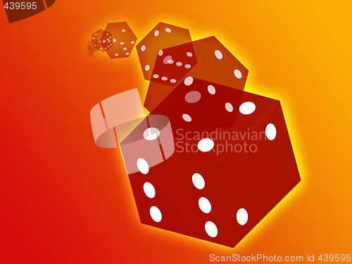 Image of Rolling red dice illustration