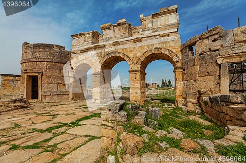 Image of Ruins of ancient city, Hierapolis near Pamukkale, Turkey