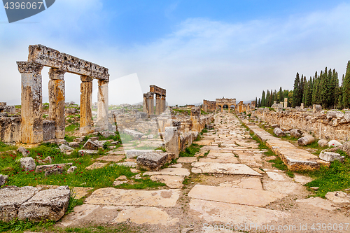 Image of Ruins of ancient city, Hierapolis near Pamukkale, Turkey