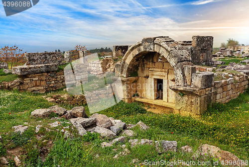 Image of Ruins of ancient city, Hierapolis near Pamukkale, Turkey