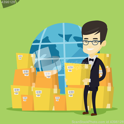 Image of Business worker of international delivery service.