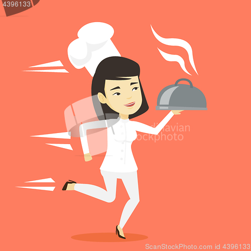 Image of Running chef cook vector illustration.