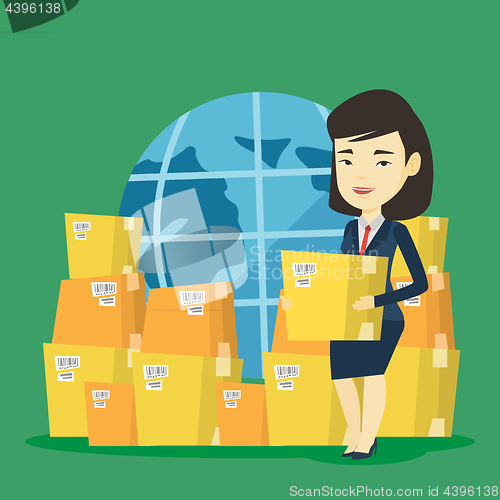 Image of Business worker of international delivery service.