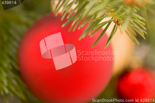 Image of Blurred christmas tree decorations background
