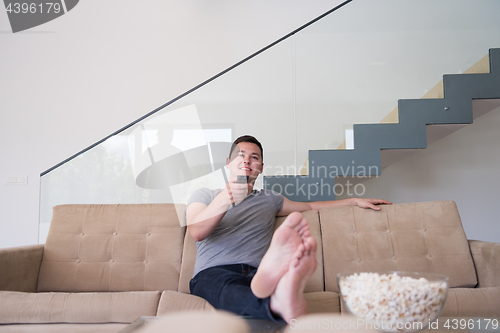 Image of young handsome man enjoying free time
