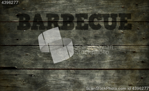 Image of barbecue text on wood