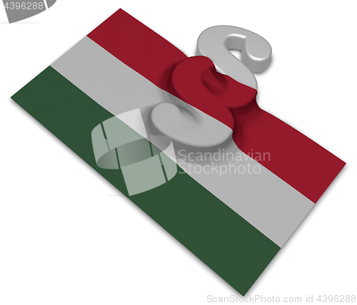 Image of paragraph symbol and flag of hungary