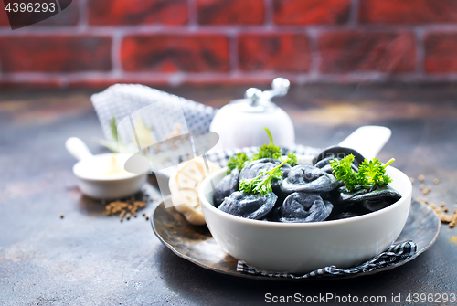 Image of black dumplings