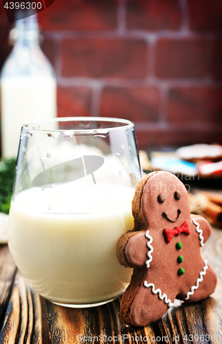 Image of ginger bread with milk