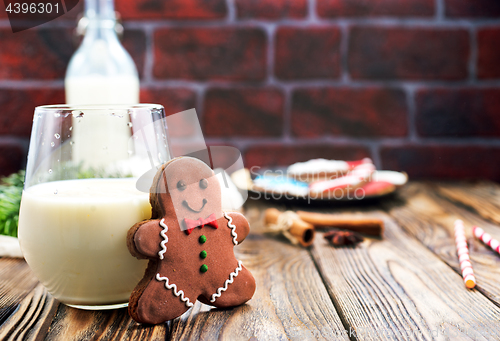 Image of ginger bread with milk
