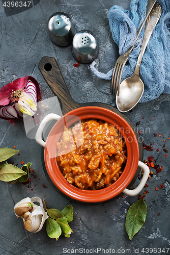 Image of minced meat with rice