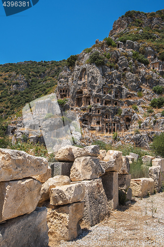 Image of Ancient lycian Myra rock tomb