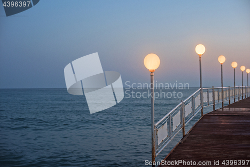 Image of Alanya dock in the evening