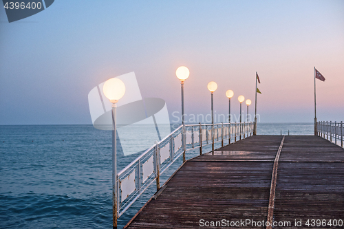 Image of Alanya dock in the evening