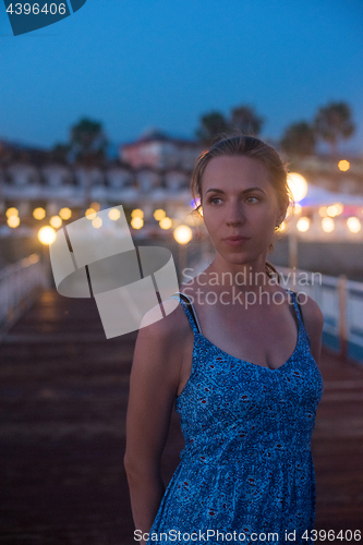 Image of beautiful woman on the beach