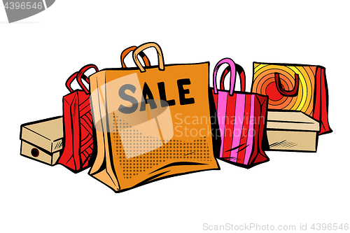 Image of bags sale, season discount Isolate on white background