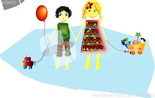 Image of kids with their toys