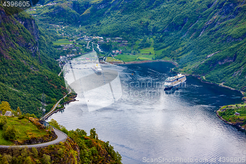 Image of Geiranger fjord, Norway.