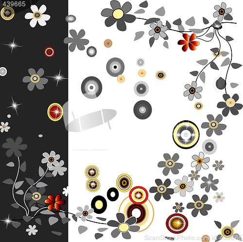 Image of background with flowers and cercles