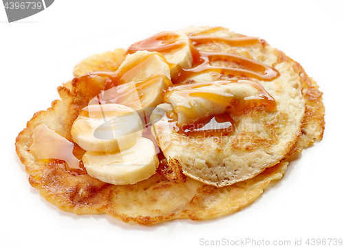 Image of Crepes with banana and caramel sauce