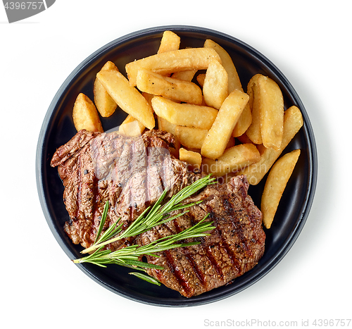 Image of grilled beef steak and potatoes