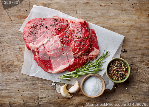 Image of fresh raw beef steaks