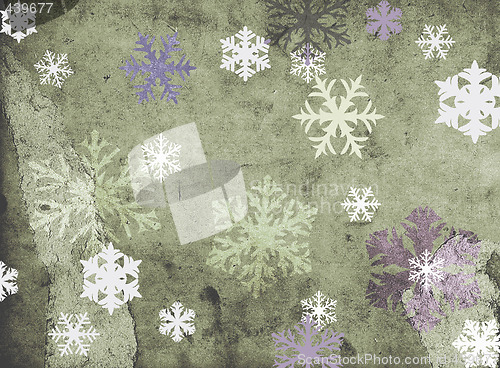 Image of snowflackes on grungy background