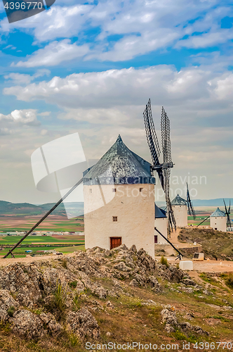 Image of View of windmills in Consuegra, Spain