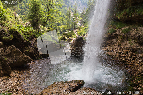 Image of Upper Pericnik waterfall at Triglav national park, Julian Alps, Slovenia.