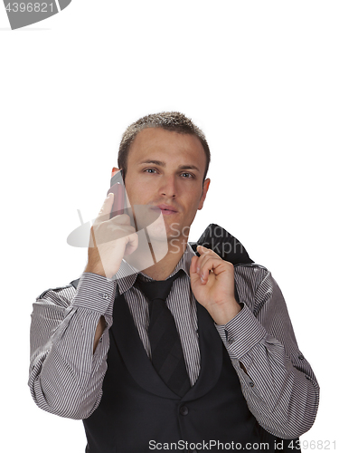 Image of Young Businessman on the Phone