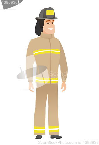 Image of Young caucasian confident firefighter.