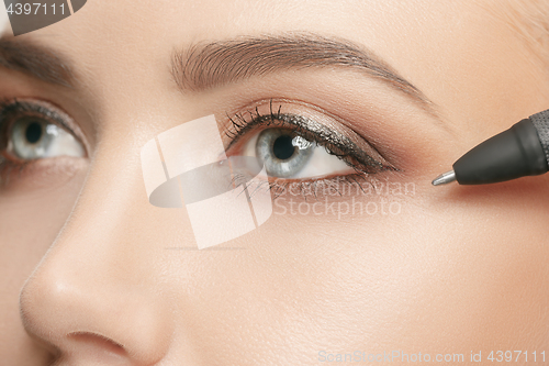 Image of Beautiful young woman before plastic surgery operation.