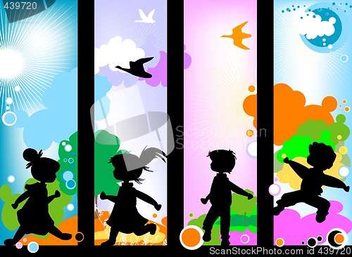 Image of kids silhouettes