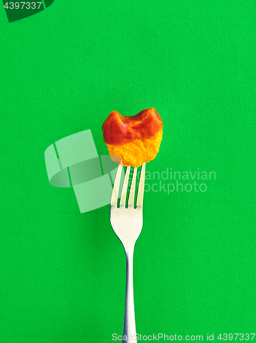 Image of The Friendly Chicken Nugget on fork