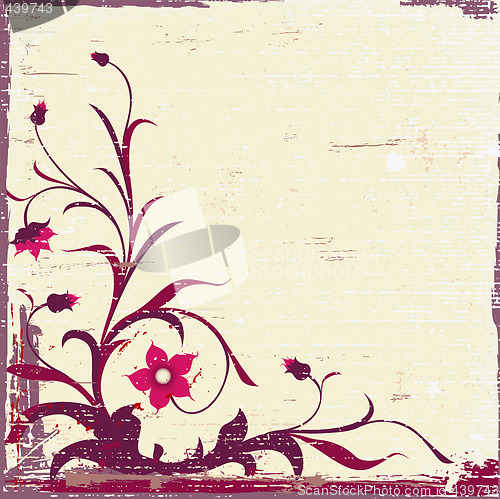 Image of grunge floral composition