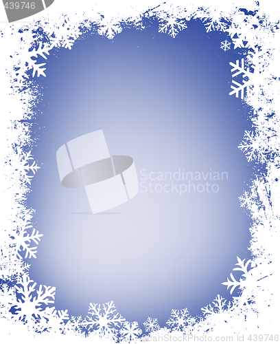 Image of grunge snowflakes frame