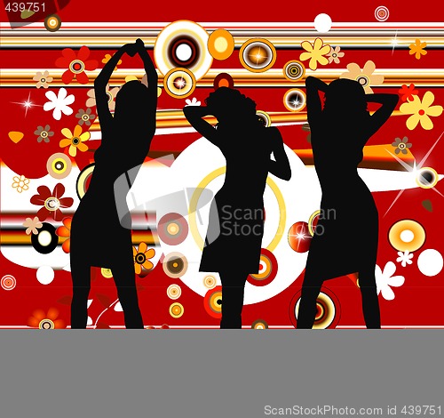 Image of retro background and silhouettes