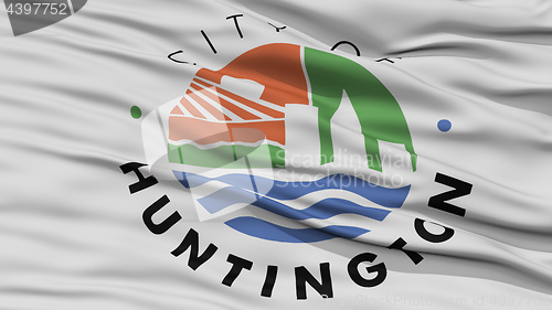 Image of Closeup of Huntington City Flag