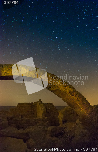 Image of Milky Way and ruins in Israel