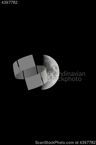 Image of Waxing Moon Portrait with Copy Space