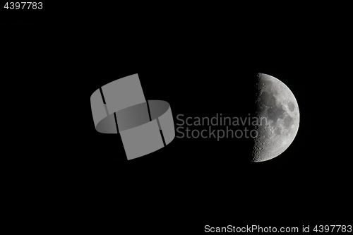 Image of Waxing Moon Right Landscape with Copy Space