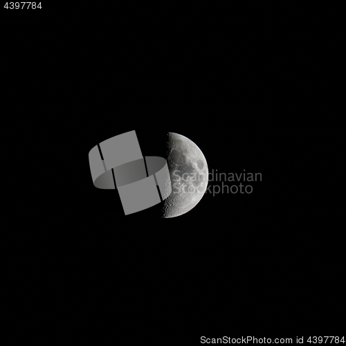 Image of Waxing Moon Square with Copy Space