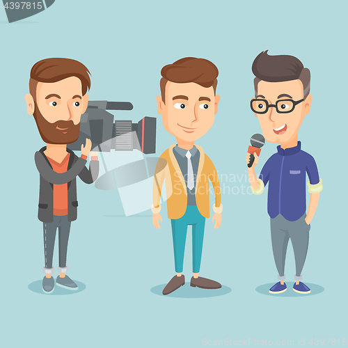 Image of TV interview vector illustration.