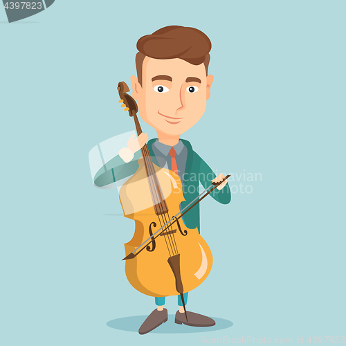 Image of Man playing cello vector illustration.