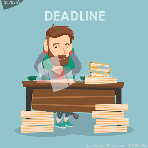 Image of Business man having problem with deadline.