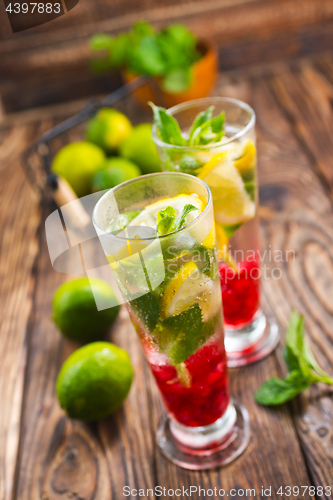 Image of fresh drink and limes
