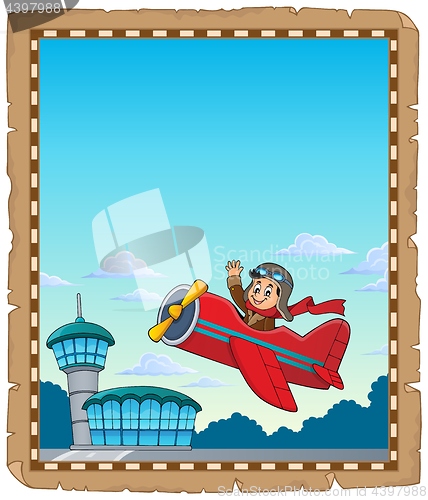 Image of Parchment with retro airplane theme 1